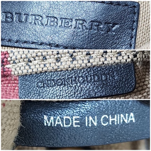 Authentic BURBERRY Leather Canvas Check Heart Print Backpack Bag Black/Beige - Picture 9 of 11